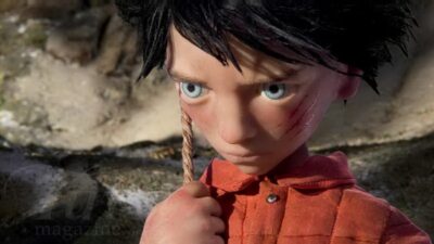 primo piano animazione plastilina ragazzo arrabbiato, Pierino e il lupo